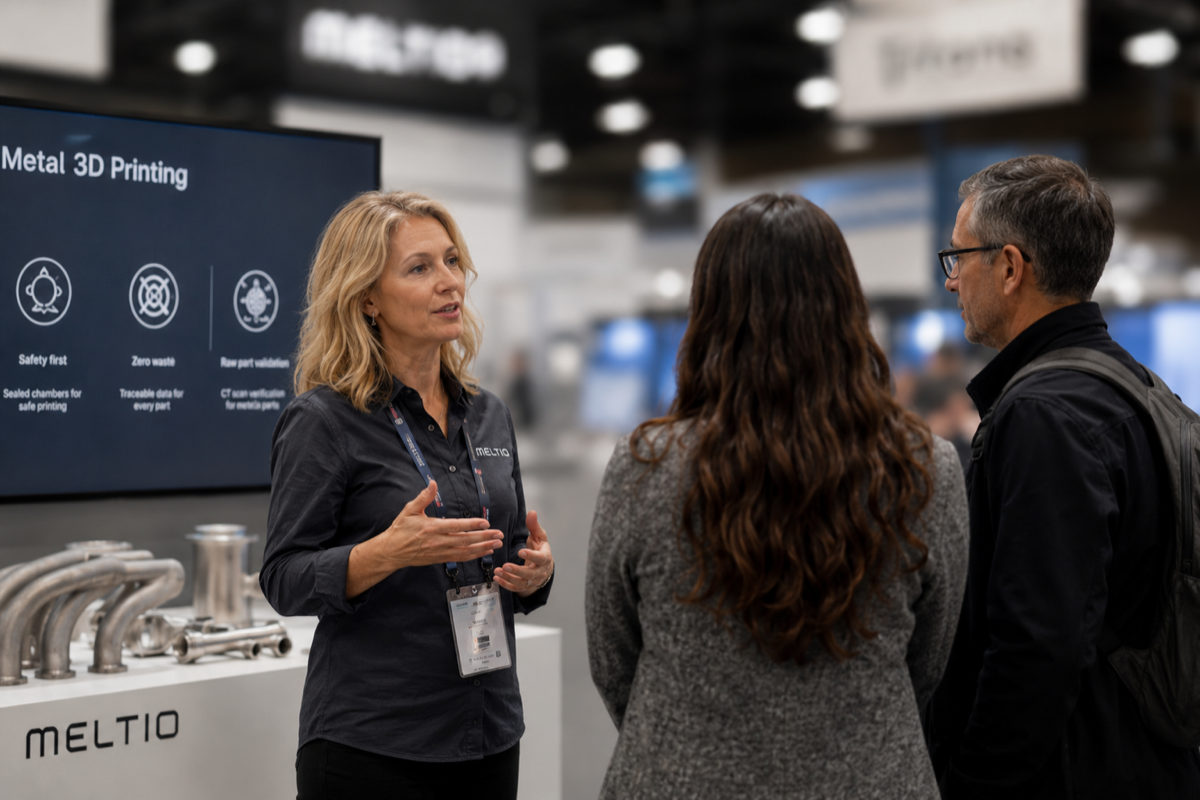 GTB Strategy at an industrial 3D printing trade show (Meltio)